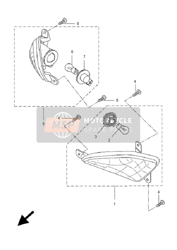 Yamaha VP250 X-CITY 2009 Luz intermitente para un 2009 Yamaha VP250 X-CITY